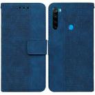 For Xiaomi Redmi Note 8 Geometric Embossed Leather Phone Case(Blue) - 1