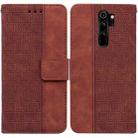 For Xiaomi Redmi Note 8 Pro Geometric Embossed Leather Phone Case(Brown) - 1