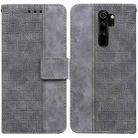 For Xiaomi Redmi Note 8 Pro Geometric Embossed Leather Phone Case(Grey) - 1