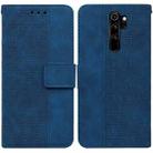 For Xiaomi Redmi Note 8 Pro Geometric Embossed Leather Phone Case(Blue) - 1