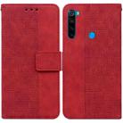 For Xiaomi Redmi Note 8T Geometric Embossed Leather Phone Case(Red) - 1