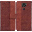 For Xiaomi Redmi Note 9 / 10X 4G Geometric Embossed Leather Phone Case(Brown) - 1