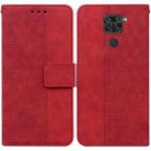 For Xiaomi Redmi Note 9 / 10X 4G Geometric Embossed Leather Phone Case(Red) - 1