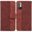 For Xiaomi Redmi Note 10 5G / Poco M3 Pro Geometric Embossed Leather Phone Case(Brown) - 1