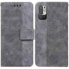 For Xiaomi Redmi Note 10 5G / Poco M3 Pro Geometric Embossed Leather Phone Case(Grey) - 1