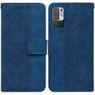 For Xiaomi Redmi Note 10 5G / Poco M3 Pro Geometric Embossed Leather Phone Case(Blue) - 1