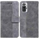 For Xiaomi Redmi Note 10 Lite Geometric Embossed Leather Phone Case(Grey) - 1