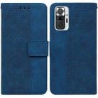 For Xiaomi Redmi Note 10 Lite Geometric Embossed Leather Phone Case(Blue) - 1