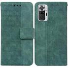 For Xiaomi Redmi Note 10 Lite Geometric Embossed Leather Phone Case(Green) - 1