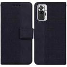 For Xiaomi Redmi Note 10 Lite Geometric Embossed Leather Phone Case(Black) - 1