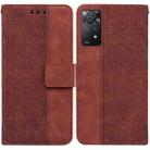 For Xiaomi Redmi Note 11 Pro 5G / 4G Foreign Version Geometric Embossed Leather Phone Case(Brown) - 1