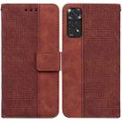 For Xiaomi Redmi Note 11 / Note 11S Geometric Embossed Leather Phone Case(Brown) - 1