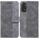 For Xiaomi Redmi Note 11 / Note 11S Geometric Embossed Leather Phone Case(Grey) - 1