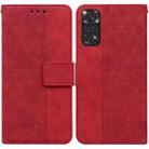 For Xiaomi Redmi Note 11 / Note 11S Geometric Embossed Leather Phone Case(Red) - 1