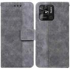 For Xiaomi Redmi 10C Geometric Embossed Leather Phone Case(Grey) - 1