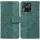 For Xiaomi Redmi 10C Geometric Embossed Leather Phone Case(Green) - 1