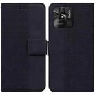 For Xiaomi Redmi 10C Geometric Embossed Leather Phone Case(Black) - 1