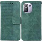 For Xiaomi Mi 11 Pro Geometric Embossed Leather Phone Case(Green) - 1
