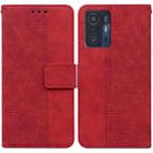 For Xiaomi Mi 11T / 11T Pro Geometric Embossed Leather Phone Case(Red) - 1