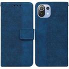 For Xiaomi Mi 11 Lite 5G / 4G Geometric Embossed Leather Phone Case(Blue) - 1