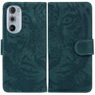 For Motorola Edge+ 2022 Tiger Embossing Pattern Horizontal Flip Leather Phone Case(Green) - 1