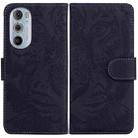 For Motorola Edge+ 2022 Tiger Embossing Pattern Horizontal Flip Leather Phone Case(Black) - 1