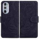 For Motorola Edge 30 Pro Tiger Embossing Pattern Horizontal Flip Leather Phone Case(Black) - 1