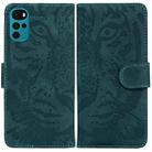 For Motorola Moto G22 Tiger Embossing Pattern Horizontal Flip Leather Phone Case(Green) - 1