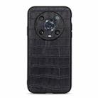 For Honor Magic4 Pro Accurate Hole Crocodile Texture Genuine Leather Phone Case(Black) - 1