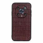 For Honor Magic4 Pro Accurate Hole Crocodile Texture Genuine Leather Phone Case(Brown) - 1