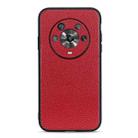 For Honor Magic4 Accurate Hole Litchi Texture Genuine Leather Phone Case(Red) - 1