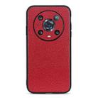 For Honor Magic4 Pro Accurate Hole Litchi Texture Genuine Leather Phone Case(Red) - 1