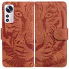 For Xiaomi 12 / 12X Tiger Embossing Pattern Horizontal Flip Leather Phone Case(Brown) - 1