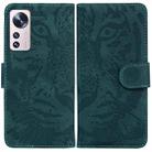 For Xiaomi 12 / 12X Tiger Embossing Pattern Horizontal Flip Leather Phone Case(Green) - 1