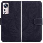 For Xiaomi 12 / 12X Tiger Embossing Pattern Horizontal Flip Leather Phone Case(Black) - 1