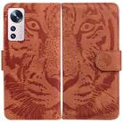 For Xiaomi 12 Pro Tiger Embossing Pattern Horizontal Flip Leather Phone Case(Brown) - 1