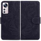 For Xiaomi 12 Pro Tiger Embossing Pattern Horizontal Flip Leather Phone Case(Black) - 1