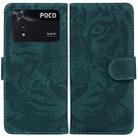 For Xiaomi Poco M4 Pro Tiger Embossing Pattern Horizontal Flip Leather Phone Case(Green) - 1