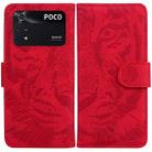 For Xiaomi Poco M4 Pro Tiger Embossing Pattern Horizontal Flip Leather Phone Case(Red) - 1