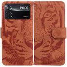 For Xiaomi Poco X4 Pro 5G Tiger Embossing Pattern Horizontal Flip Leather Phone Case(Brown) - 1
