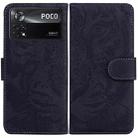 For Xiaomi Poco X4 Pro 5G Tiger Embossing Pattern Horizontal Flip Leather Phone Case(Black) - 1