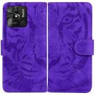 For Xiaomi Redmi 10C Tiger Embossing Pattern Horizontal Flip Leather Phone Case(Purple) - 1