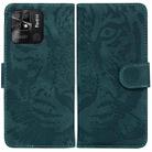 For Xiaomi Redmi 10C Tiger Embossing Pattern Horizontal Flip Leather Phone Case(Green) - 1