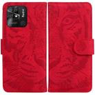 For Xiaomi Redmi 10C Tiger Embossing Pattern Horizontal Flip Leather Phone Case(Red) - 1