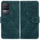 For Xiaomi Redmi K40S Tiger Embossing Pattern Horizontal Flip Leather Phone Case(Green) - 1