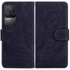 For Xiaomi Redmi K40S Tiger Embossing Pattern Horizontal Flip Leather Phone Case(Black) - 1
