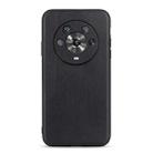 For Honor Magic4 Accurate Hole Lambskin Texture Genuine Leather Phone Case(Black) - 1