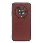 For Honor Magic4 Accurate Hole Lambskin Texture Genuine Leather Phone Case(Brown) - 1