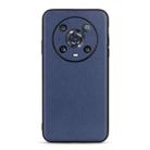 For Honor Magic4 Pro Accurate Hole Lambskin Texture Genuine Leather Phone Case(Blue) - 1