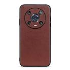 For Honor Magic4 Pro Accurate Hole Lambskin Texture Genuine Leather Phone Case(Brown) - 1